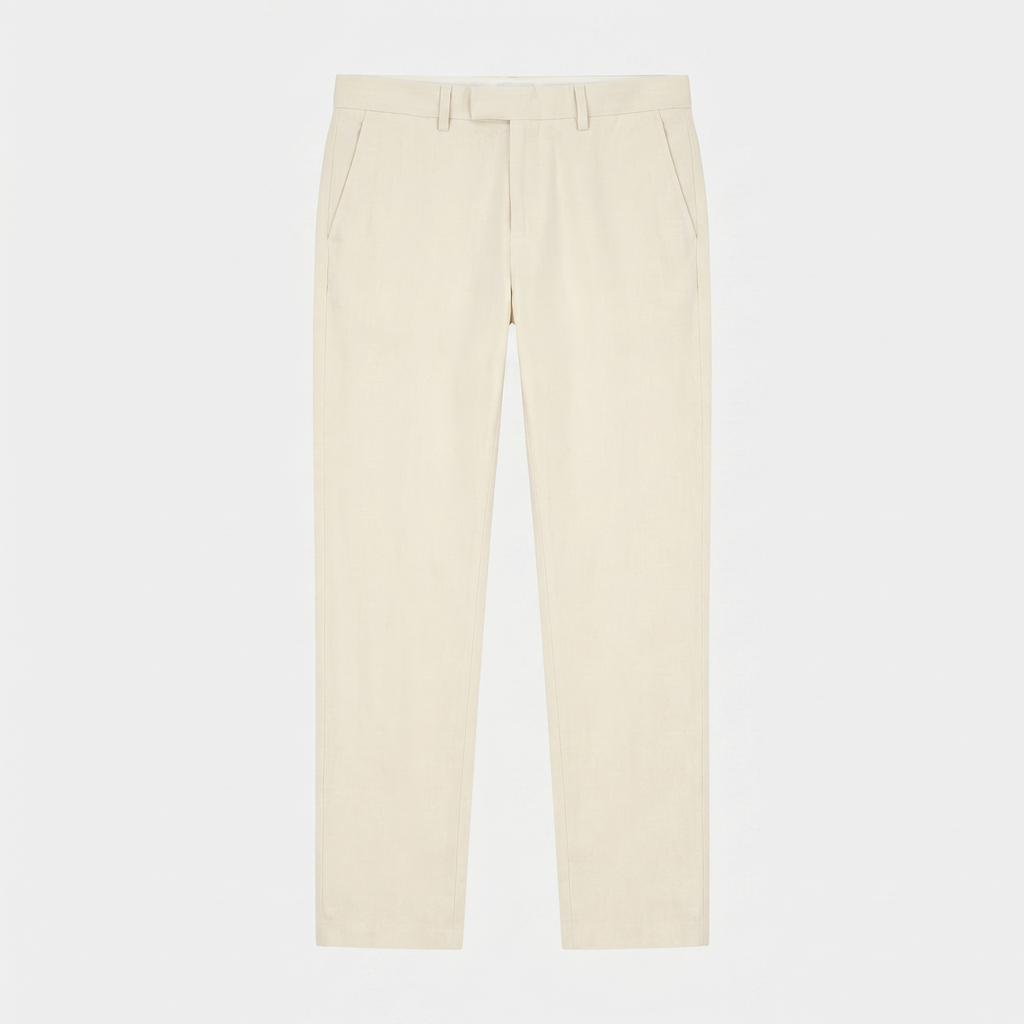 Ademende Linnen Herenbroek in Licht Beige voor Zomerse Dagen