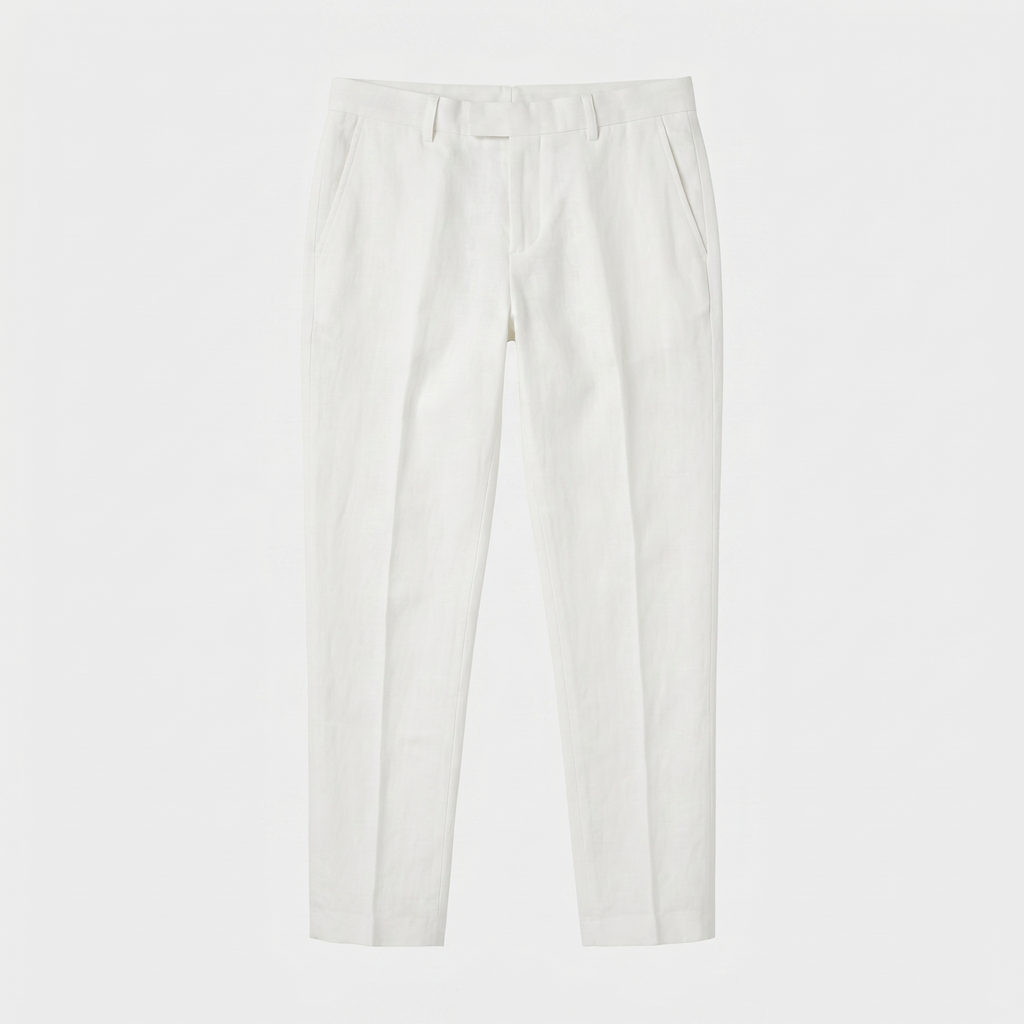Comfortabele Heren Linnen Broek: Ademend Zomer Model in Wit
