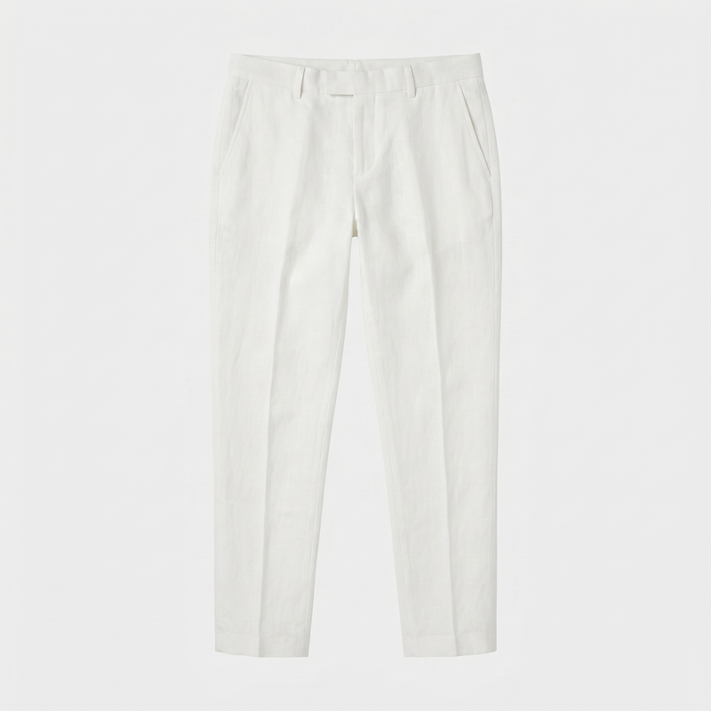 Comfortabele Heren Linnen Broek: Ademend Zomer Model in Wit